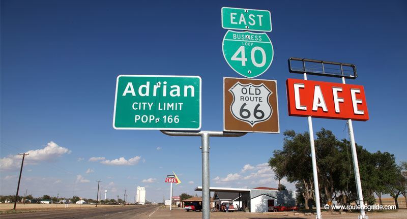 Route 66 in Adrian, Texas