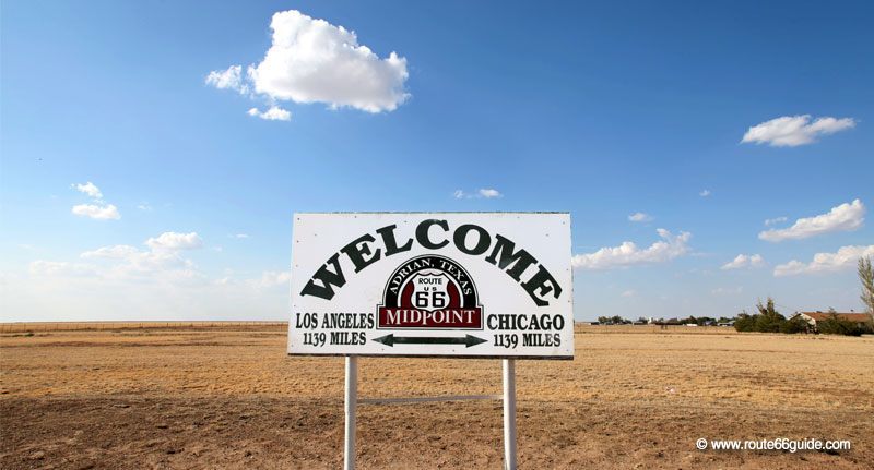 Historic Route 66 in Adrian, Texas