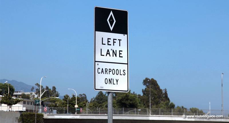 Carpool lanes in Los Angeles CA