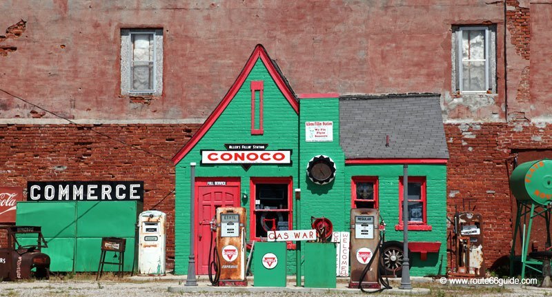 Old gas station in Commerce, Oklahoma