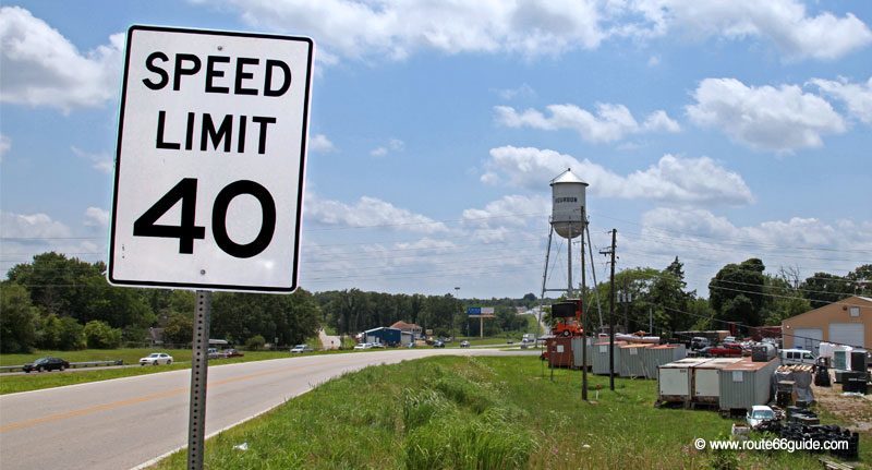 Speed limit sign, Bourbon MO